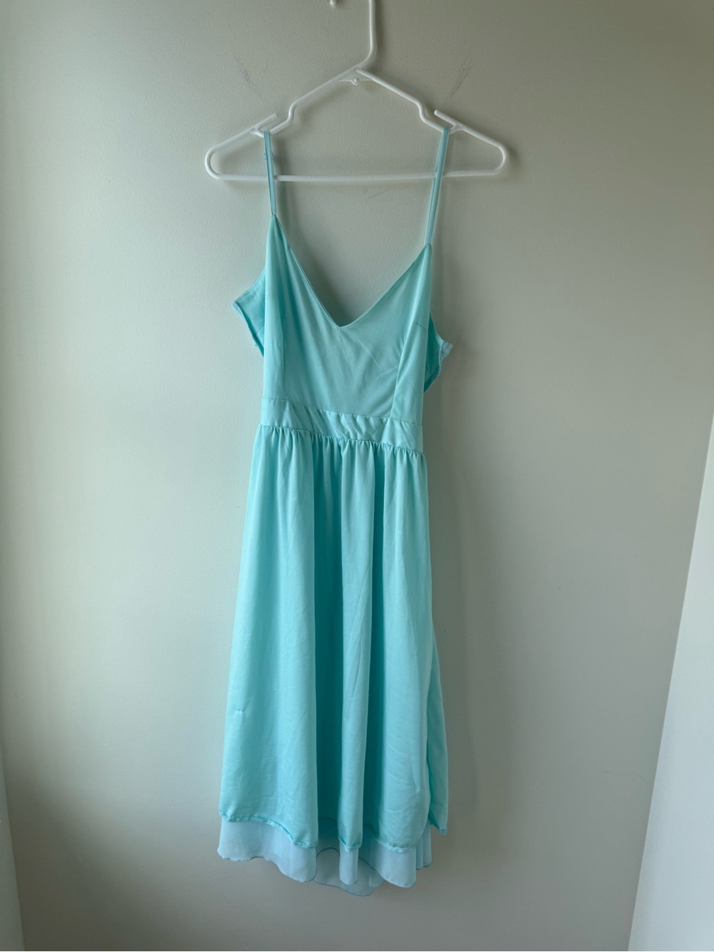 Boohoo Aqua Blue Backless Spaghetti Strap Midi Dress
